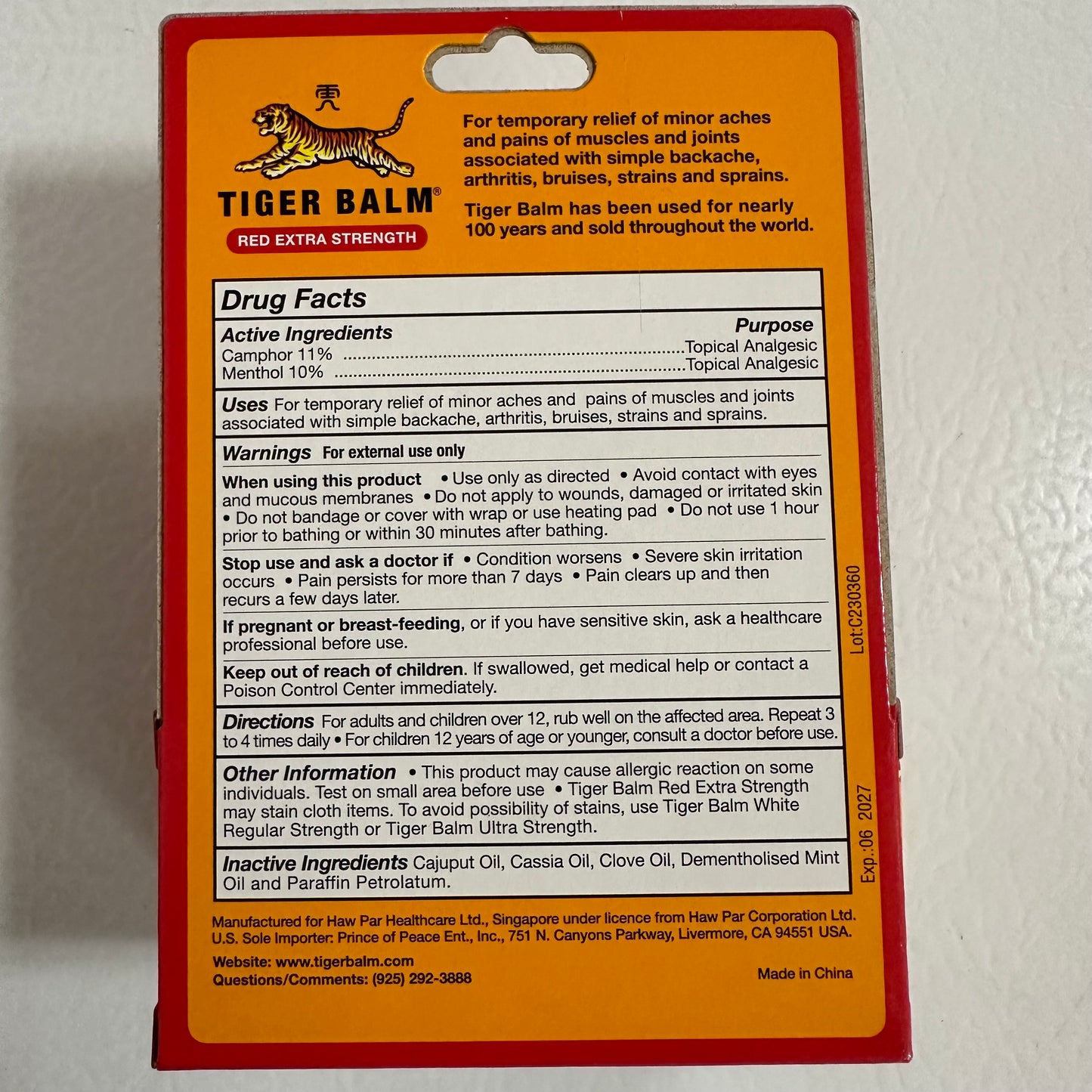 Tiger Balm Red Extra Strength (18g / 0.63oz)