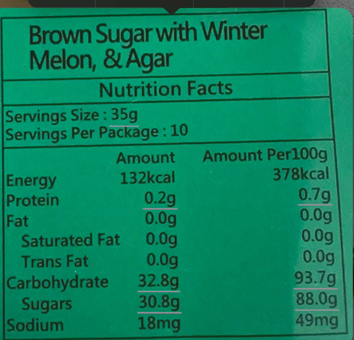 Brown Sugar with Winter Melon & Agar