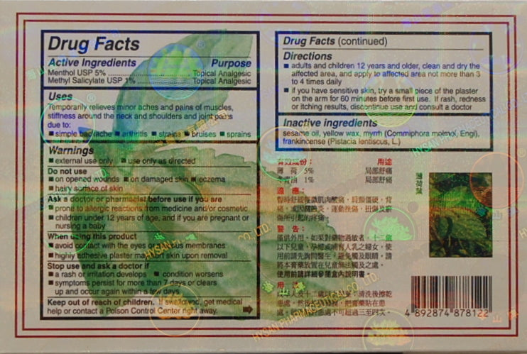 HYSAN Medicated Plaster (5 plasters)