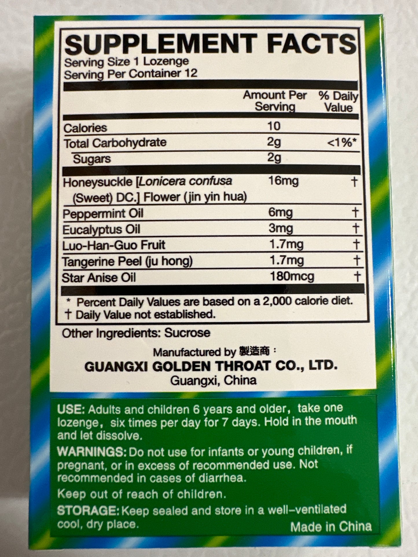 Golden Throat Lozenge