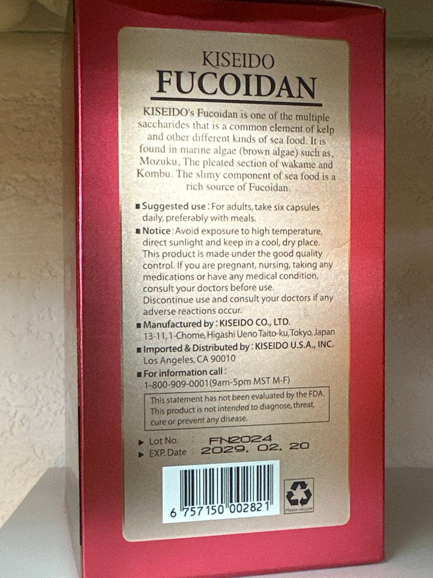 Kiseido Fucoidan (180 capsules)